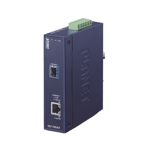 Convertidor de Medios Industrial Ethernet RJ45 10G/5G/2.5G/1G/100M a SFP+ 10GBASE-X