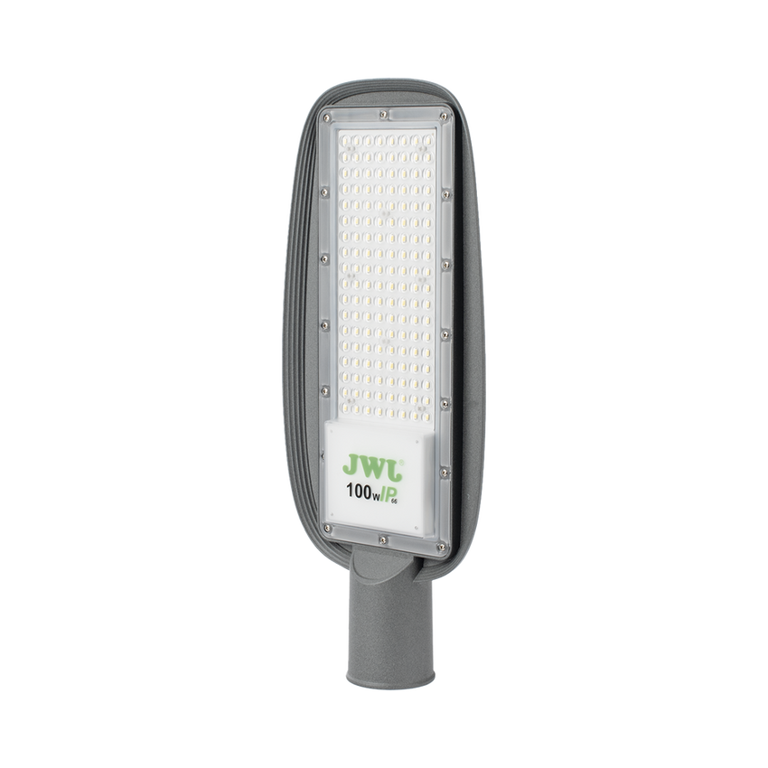 Luminaria LED  de 100 W / 100 - 265 V CA~50/60 Hz / Fotocelda  / Color Blanco/ Dimensiones 200 x 465 x 78 mm / Ángulo de Luz 135°.