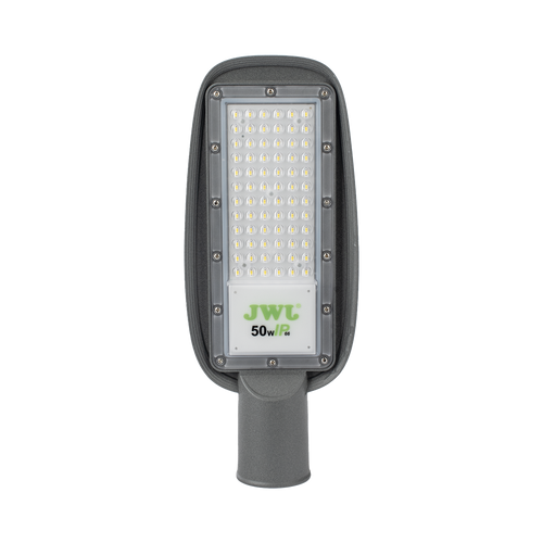 Luminaria LED de 50 W/ 100 - 265 V CA ~50/60 Hz / Fotocelda / Color Blanco/ Dimensiones 160 x 390 x 78 mm / Ángulo de Luz 135°.