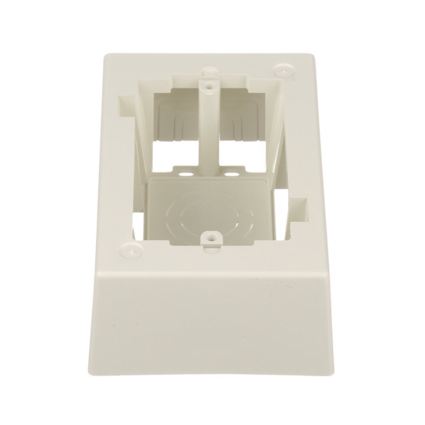 Caja de Pared Superficial, Uso Universal con Placas de Pared, Con Cinta Adhesiva, Color Blanco Mate