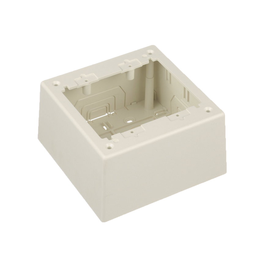 Caja de Pared Superficial Doble, con Divisor Opcional, Uso Universal con Placas de Pared, Color Blanco Mate