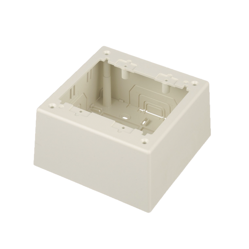 Caja de Pared Superficial Doble, con Divisor Opcional, Uso Universal con Placas de Pared, Color Blanco Mate