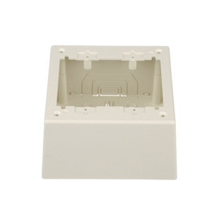 Caja de Pared Superficial Doble, con Divisor Opcional, uso Universal con Placas de Pared, Color Blanco Mate