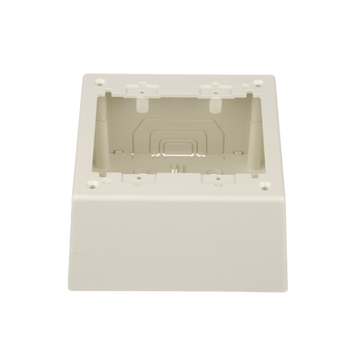 Caja de Pared Superficial Doble, con Divisor Opcional, uso Universal con Placas de Pared, Color Blanco Mate