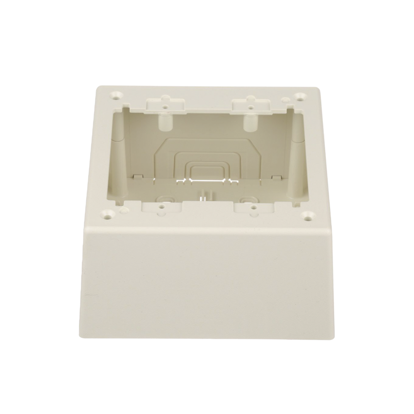 Caja de Pared Superficial Doble, con Divisor Opcional, uso Universal con Placas de Pared, Color Blanco Mate