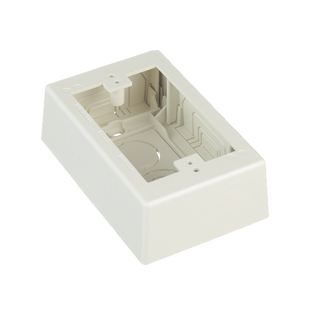 Caja de Pared Superficial, Uso Universal con Placas de Pared, con Cinta Adhesiva, Color Blanco Mate