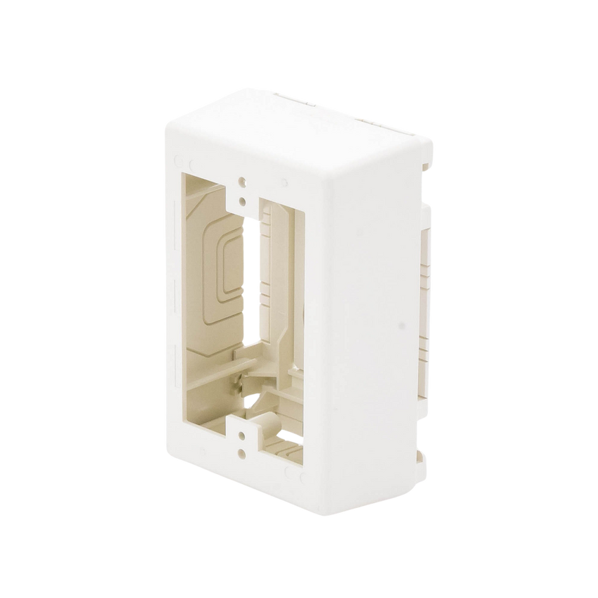 Caja de Pared Superficial, Uso Universal con Placas de Pared, con Cinta Adhesiva, Color Blanco Mate