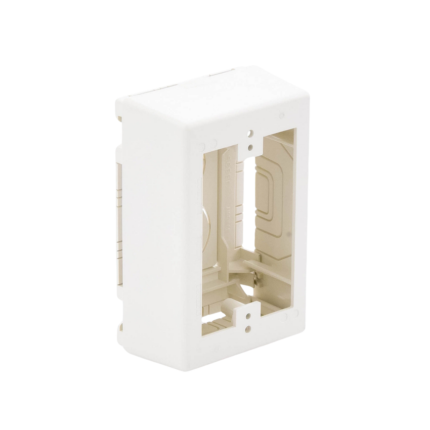 Caja de Pared Superficial, Uso Universal con Placas de Pared, con Cinta Adhesiva, Color Blanco Mate
