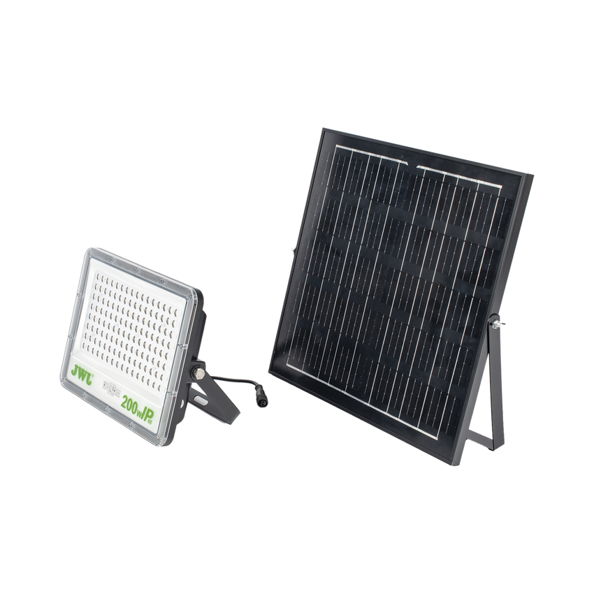 Reflector de 200 W con Panel Solar  /  Batería 3.2  V CD / T.C.C. 6 500 K / IP65.