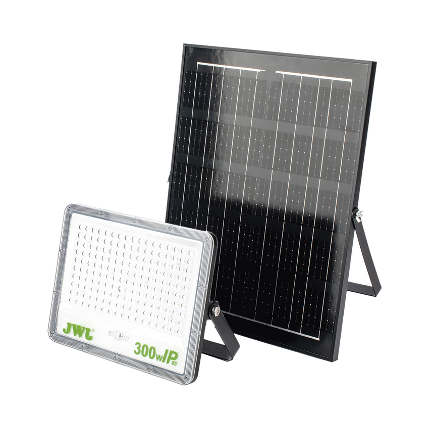 Reflector de 300 W con Panel Solar /  Batería 3.2  V CD / T.C.C. 6 500 K / IP65.