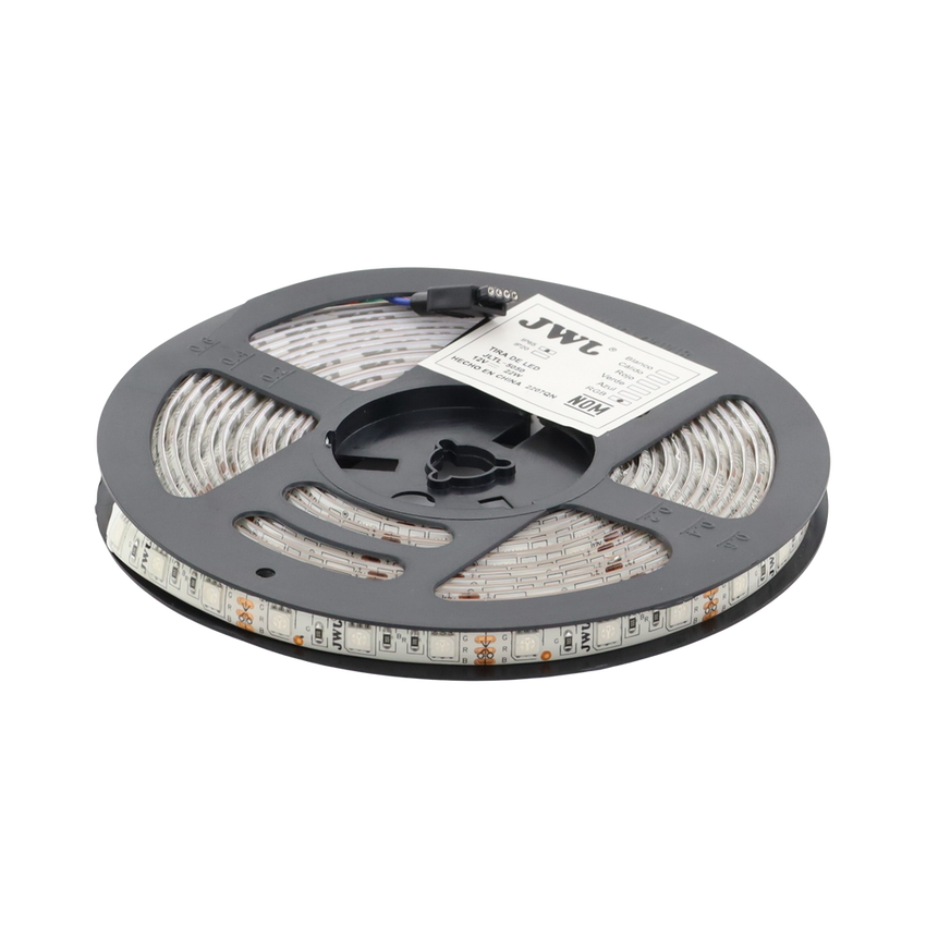 Tira Led Multicolor de 5 m / Uso Exterior / Potencia 22 W / 900 lm/ 12 V CD / Necesario transformador  (No incluido).
