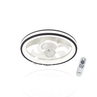 Ventilador de Techo con Luminario LED de  110 V CA 50/60 Hz /  88 W /4500 Lm / 6500 - 4 000 - 2 700 K /3 Tonos de Luz / 501 mm / 6 Velocidades / Dimeable / Color Blanco y Negro.