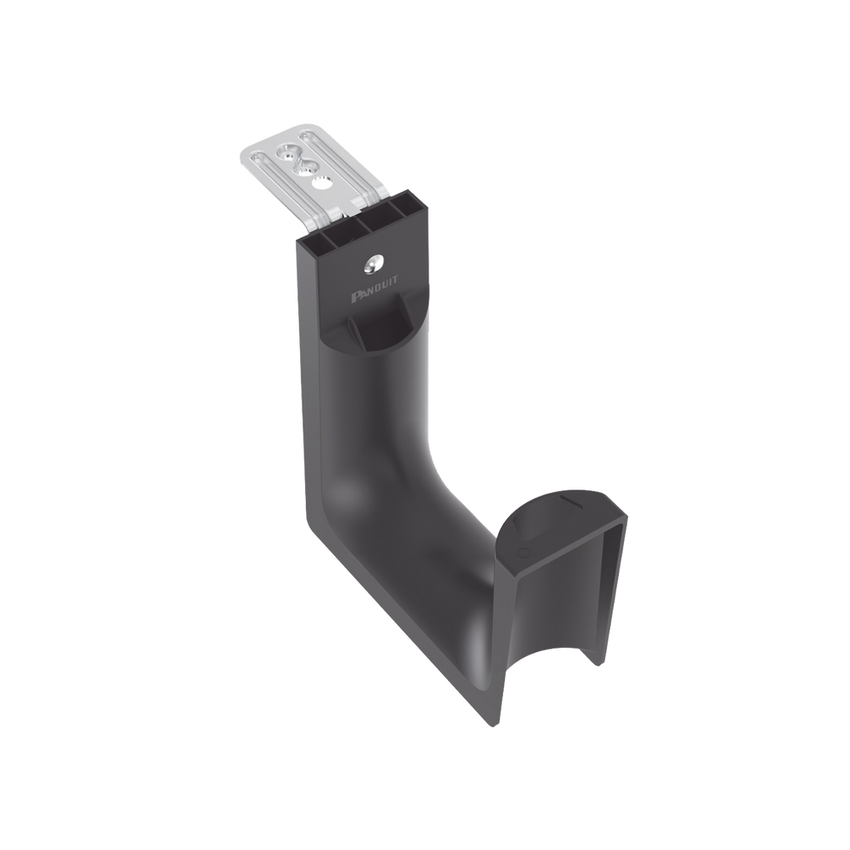 Sujetador STRONGHOLD tipo J (J-Hook), Con Soporte para Montaje en Techo, Para 180 Cables Cat6, Nylon 6.6, Color Negro, 10 piezas