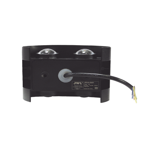 Lámpara Arbotante 4 W 220 lm / Dimensiones 120 x 80 x 40 mm / 85 - 265 Vca~ 50/60Hz / Luz Cálida 2 700 K / Uso en exterior IP 54.