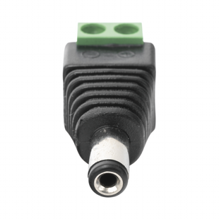 Adaptador Macho Tipo Jack de 3.5 mm (0.14 Pulgadas) Polarizado de 12 Vcc / Terminales Tipo Tornillo / Polarizado (+/-) / Ideal para Cámaras de Video Vigilancia