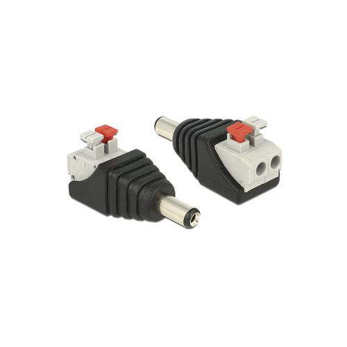 Adaptador Tipo Jack de 3.5 mm Macho Polarizado de 12 Vcc con Terminales de Presión