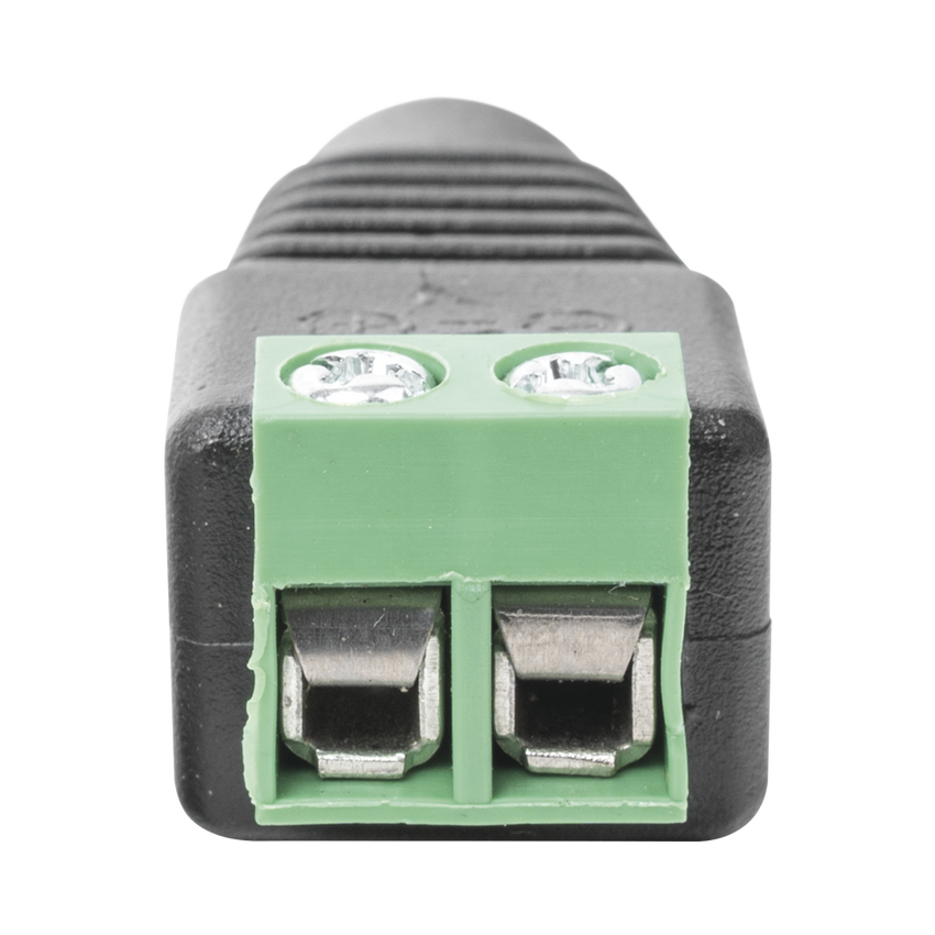 Adaptador Hembra Tipo Jack de 3.5 mm Polarizado de 12 Vcc / Terminales Tipo Tornillo / Polarizado (+/-) / Ideal para Cámaras de Video Vigilancia