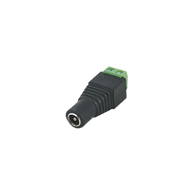 Adaptador Hembra Tipo Jack de 3.5 mm polarizado de 12 Vcc / Terminales Tipo Tornillo / Polarizado (+/-) / Ideal para Cámaras de Video Vigilancia.