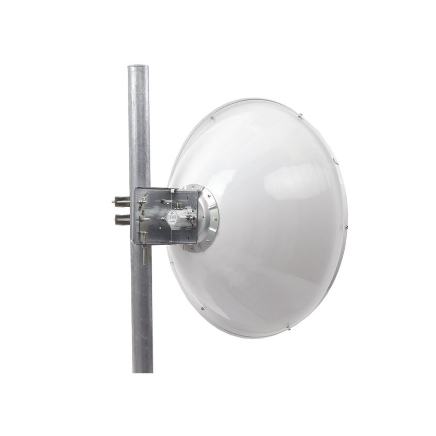 Antena Direccional de Alto Rendimiento/ Parábola profunda para mayor aislamiento al ruido / 29 ± 1 dBi / 4.9 - 6.4 GHz / Conectores N-Hembra / Fácil Montaje y Soporte de acero inoxidable / Radomo Incluido