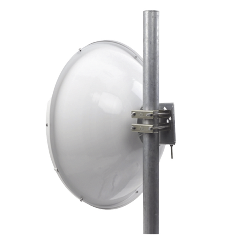 Antena Direccional de Alto Rendimiento/ Parábola profunda para mayor aislamiento al ruido / 29 dBi / 4.9 - 6.4 GHz / Conector de guía de onda para radios B5x y C5x / Fácil Montaje y Soporte de acero inoxidable / Radomo Incluido