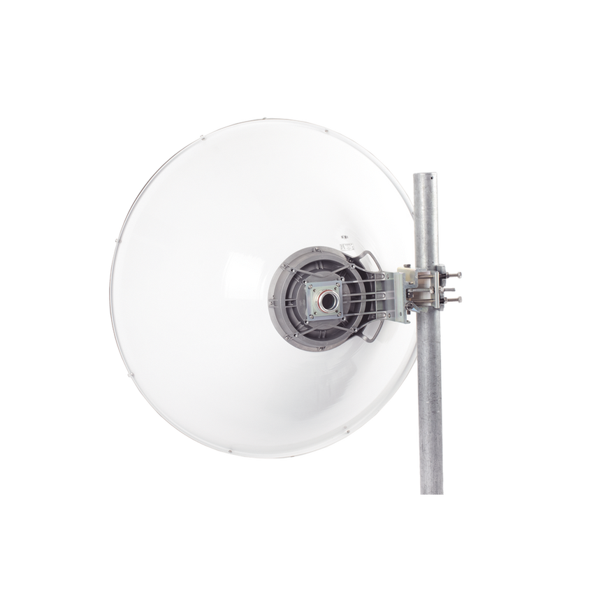 Antena Direccional de Alto Rendimiento/ Parábola profunda para mayor aislamiento al ruido/ Conector guía de onda para radio C5x y B5x / 3 ft / 4.9 a 6.4 GHz / Ganancia de 32 dBi / Soporte de acero inoxidable / Incluye montaje.