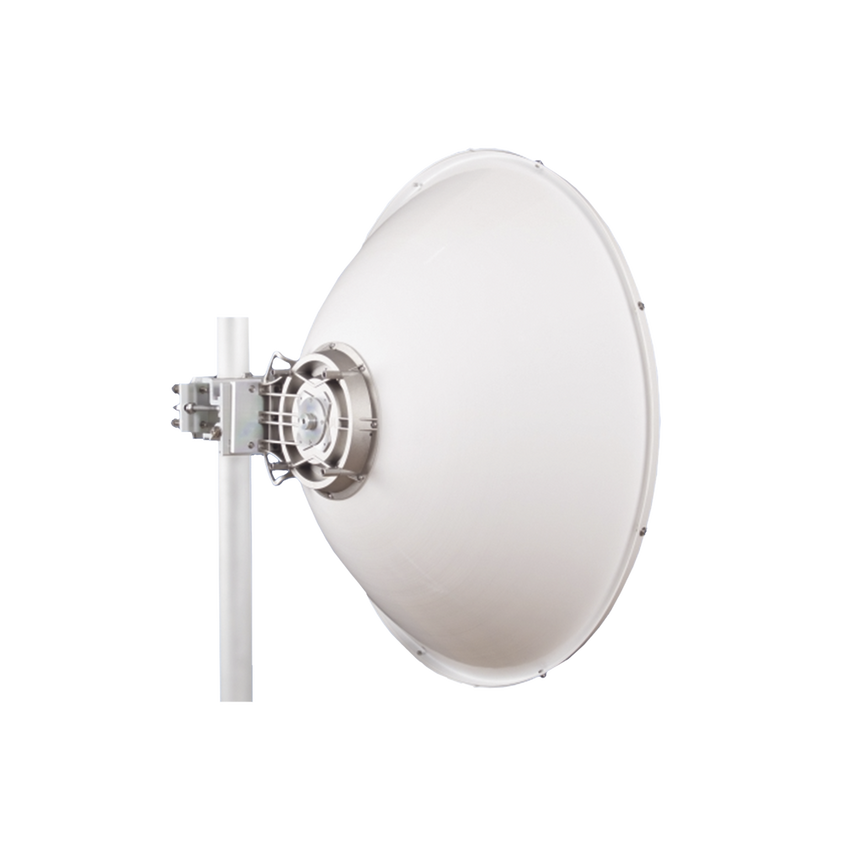 Antena direccional Alto Rendimiento / Parábola profunda para mayor aislamiento al ruido /4 ft / Guía de onda  para radio B5x y C5x / Ganancia de 35 dBi / Soporte de acero inoxidable / Polaridad en 90 ° y 45 ° / Incluye montaje.