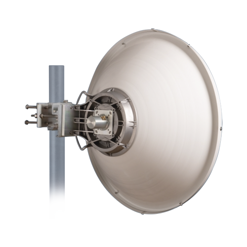 Antena Direccional de Alto Rendimiento / 30.5 ± 1 dBi / 2 ft / 5.9-7.125 GHz / Conectores RP-SMA / Alto Aislamiento al Ruido / Fácil Montaje y herraje de acero inoxidable /  Radomo Incluido