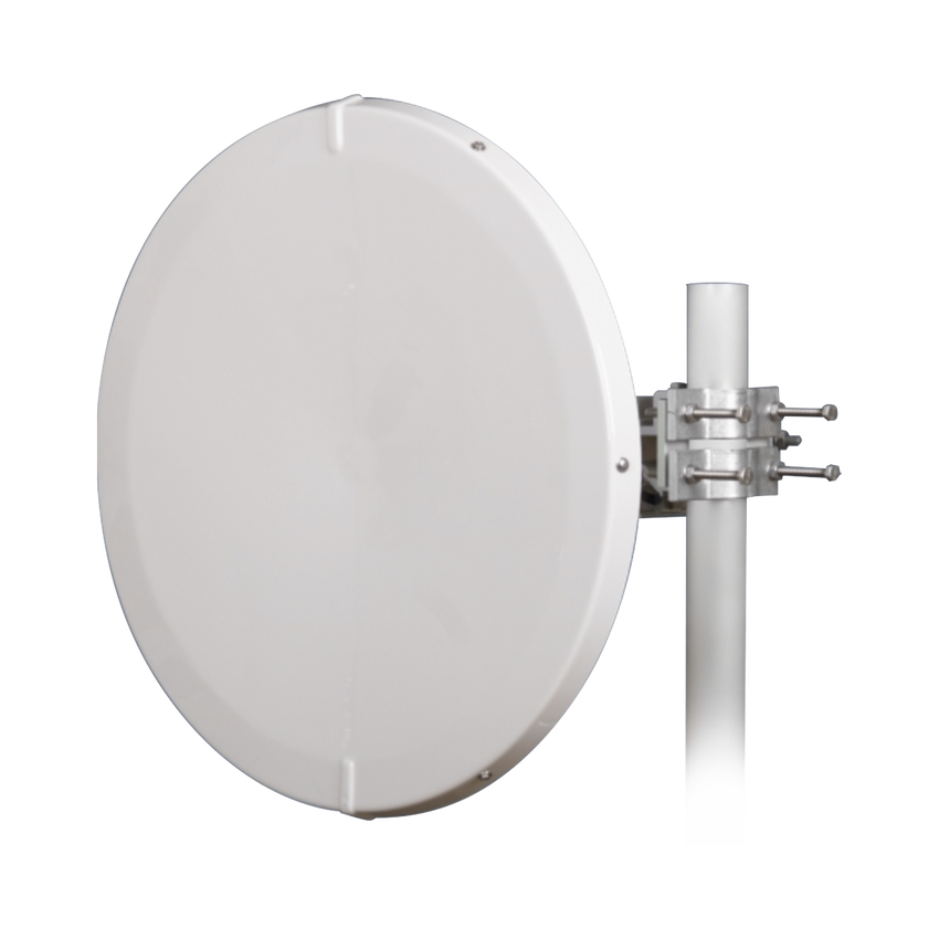 Antena Direccional de Alto Rendimiento / 31 dBi / 2 ft / 5.9-7 GHz / Conectores RP-SMA / Alto Aislamiento al Ruido / Fácil Montaje y herraje de acero inoxidable /  Radomo Incluido
