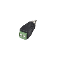Adaptador RCA Macho Tipo Jack Polarizado / Terminales Tipo Tornillo / Polarizado (+/-) / Recomendado para Video y Audio en Sistemas de Video Vigilancia a 2 Hilos