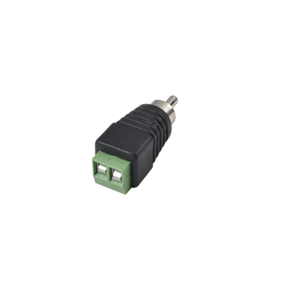 Adaptador RCA Macho Tipo Jack Polarizado / Terminales Tipo Tornillo / Polarizado (+/-) / Recomendado para Video y Audio en Sistemas de Video Vigilancia a 2 Hilos