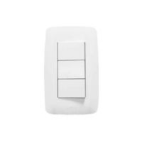 Placa con 3 Interruptores Escalera /  127 V~60 Hz 10 A/ 1 Modulo.