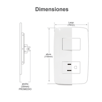 Apagador Sencillo de 127 V~60 Hz 10 A / Color Blanco.