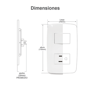 Apagador Sencillo de 127 V~60 Hz 10 A / Color Blanco.