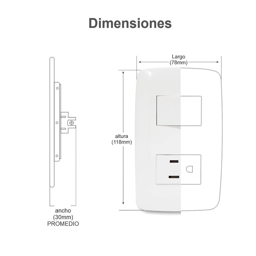 Apagador Escalera Doble de 127 V~60 Hz 10 A/ Color Blanco.