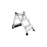 Escalera de Tijera con Punto de Apoyo Anti-caídas de 0.67 m (Nivel de Pie), con Peldaños JUMBO, (SKU 11903).