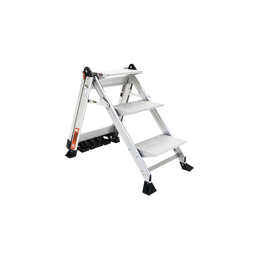 Escalera de Tijera con Punto de Apoyo Anti-caídas de 0.67 m (Nivel de Pie), con Peldaños JUMBO, (SKU 11903).