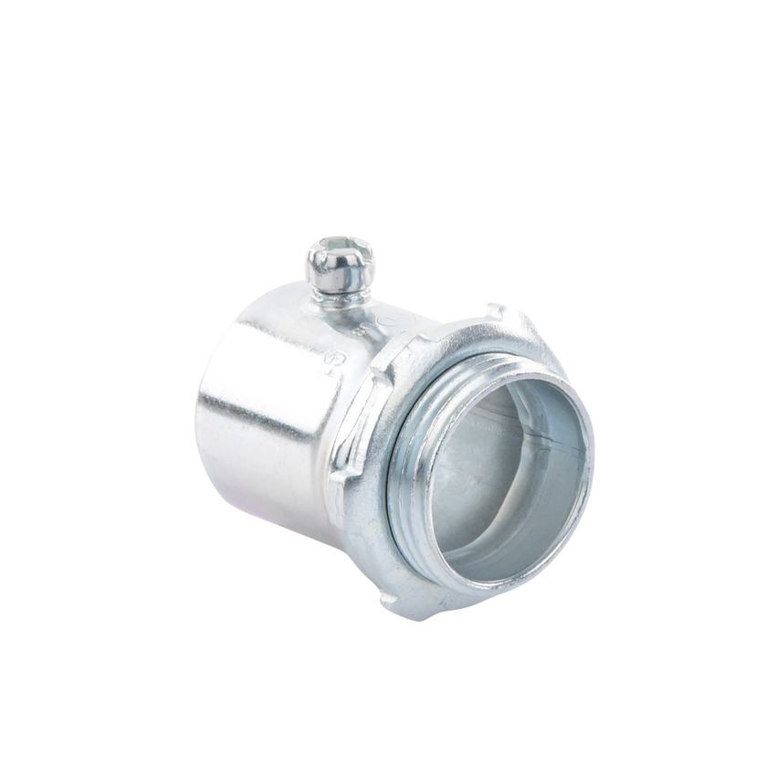 Conector 1" (25mm) pared delgada con tornillo tipo americano galvanizado etiqueta verde