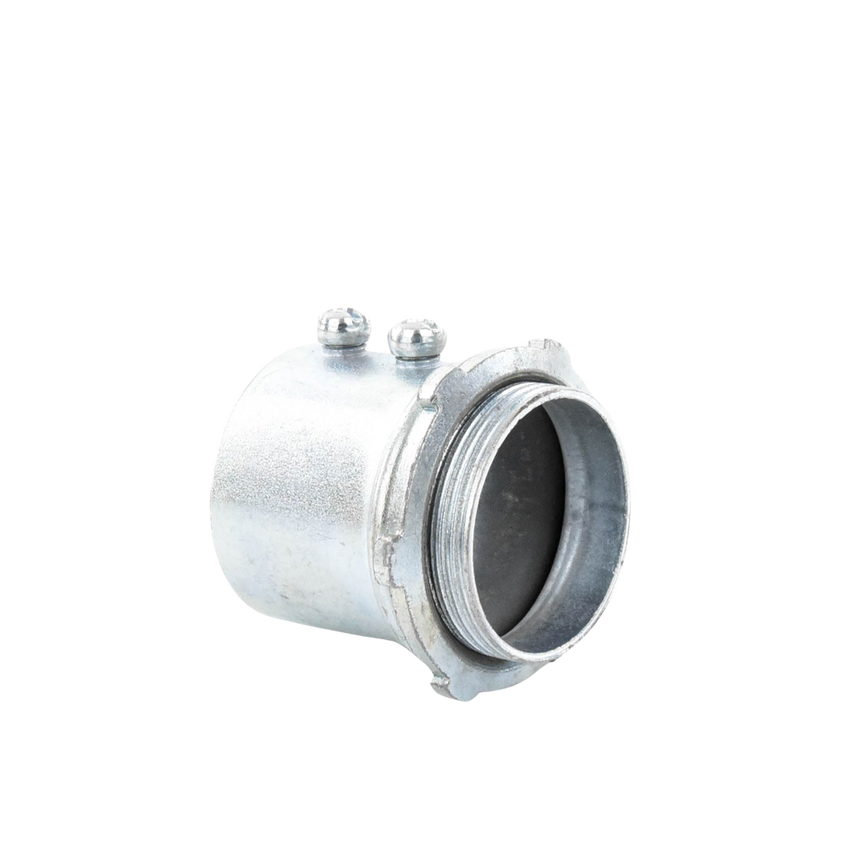 Conector 3/4" (19mm) pared delgada con tornillo tipo americano galvanizado etiqueta verde