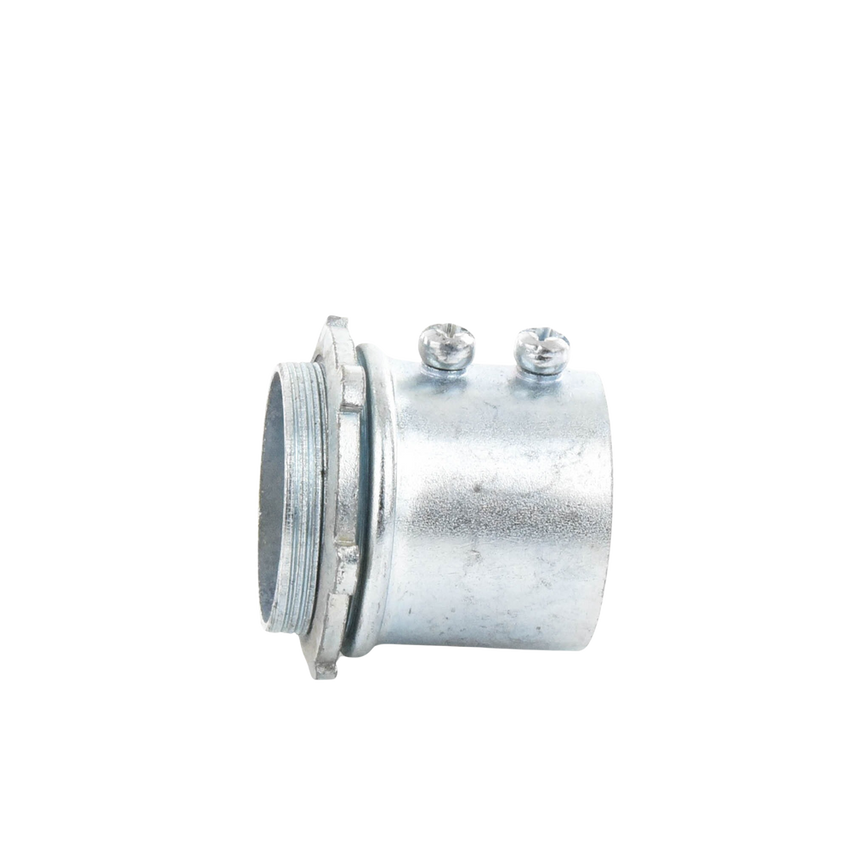 Conector 3/4" (19mm) pared delgada con tornillo tipo americano galvanizado etiqueta verde