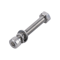 Tornillo Allen Milimétrico de Acero Inoxidable  M8-1.25 x 20 / Incluye Tuerca, Arandela Plana y Arandela Presión / Para Montajes de Módulos Solares / Bolsa con 6 piezas.