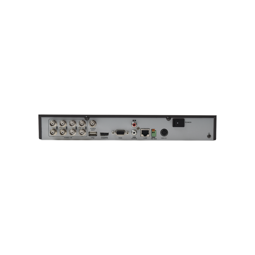 KIT TurboHD 1080p / DVR 8 Canales / 4 Cámaras Bala (exterior 2.8 mm) / 4 Cámaras Eyeball (exterior 2.8 mm) / Transceptores / Conectores / Fuente de Poder Profesional hasta 15 Vcc para Largas Distancias