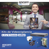KIT TurboHD 1080p / DVR 16 Canales / 8 Cámaras Bala (exterior 2.8 mm) / 8 Cámaras Eyeball (exterior 2.8 mm) / Transceptores / Conectores / Fuente de Poder Profesional