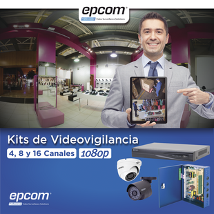 KIT TurboHD 1080p / DVR 16 Canales / 8 Cámaras Bala (exterior 2.8 mm) / 8 Cámaras Eyeball (exterior 2.8 mm) / Transceptores / Conectores / Fuente de Poder Profesional