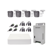 Kit TURBOHD 1080p / DVR 4 Canales / 4 Cámaras con Micrófono Integrado y 101° Visión / Luz Blanca + IR Visión Nocturna / Transceptores / Conectores / Fuente de Poder Profesional Compacta