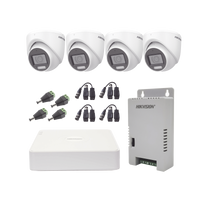 KIT TurboHD 1080p / DVR 4 Canales con audio por coaxitron / 4 Cámaras con Micrófono y  106° Visión/  luz blanca + IR visión nocturna  / Transceptores / Conectores / Fuente de Poder Profesional
