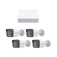 Kit IP 1080p (2 Megapixel) / NVR de 4 Canales con 4 Puertos PoE / 4 Cámaras IP Bala ColorVu Lite y ACUSENSE Lite / Micrófono Integrado