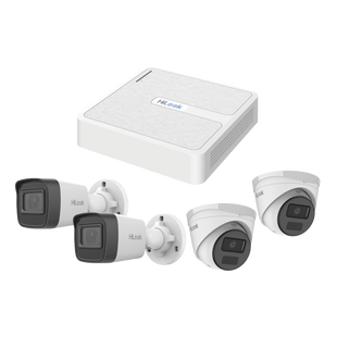 Kit IP 2 Megapixel / NVR de 8 Canales con 8 Puertos PoE / 2 Cámaras IP Bala para Exterior / 2 Cámaras IP Domo para Exterior