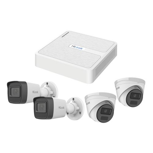 Kit IP 2 Megapixel / NVR de 8 Canales con 8 Puertos PoE / 2 Cámaras IP Bala para Exterior / 2 Cámaras IP Domo para Exterior