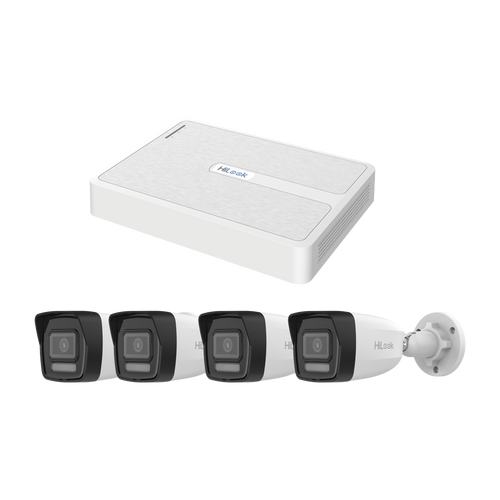 Kit IP 2 Megapixel / NVR de 8 Canales con 8 Puertos PoE / 4 Cámaras IP Bala para Exterior / Micrófono Integrado