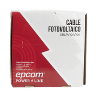 Kit de 2 rollos de 100 metros de cable fotovoltaico de cobre, rojo y negro, calibre 10 AWG (6mm²), Tipo PV,  1000/2000 V y 120°C.